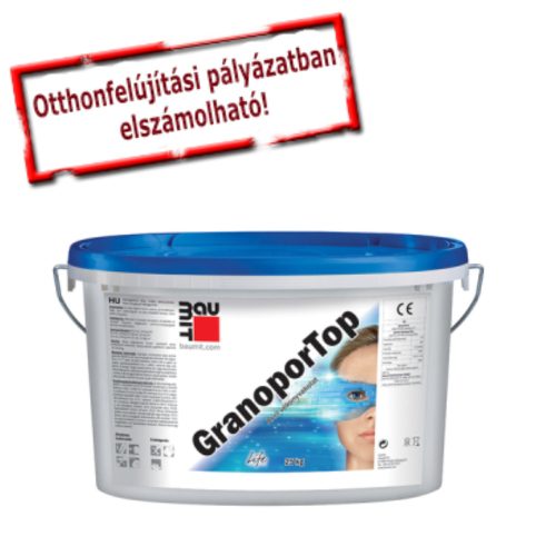 Baumit GranoporTop FEHÉR műgyanta kötőanyagú Kapart 1,5mm homlokzati vakolat - 25kg/vödör